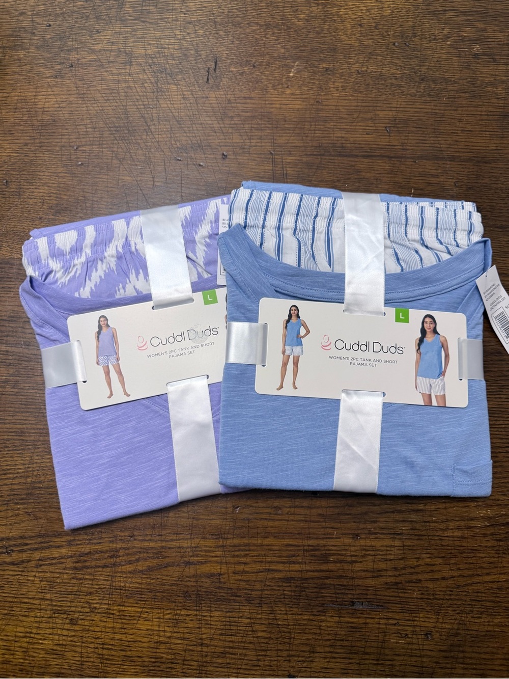 TWO Cuddl Duds 2-Piece Pajama Tank Top & Shorts Set | Large | NWT